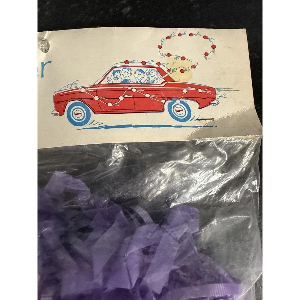 Vintage METEX Car Streamer Lavender Purple 24 Feet Long NOS Parade Wedding Party